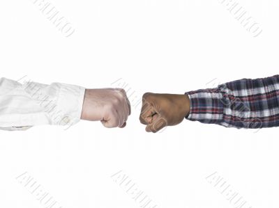 two hands making fist bump