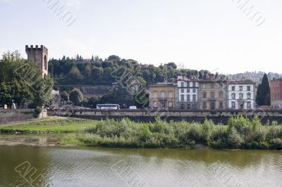 high angle view of lake and building in pisa france