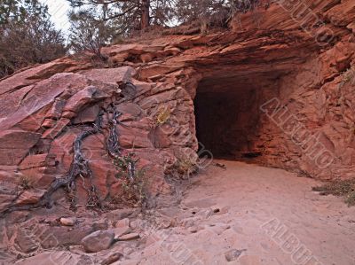 caves of zion canyon utah usa