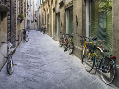 tuscan streets with bikes