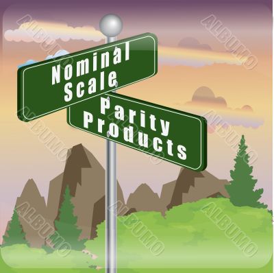 marketing sign of nominal scale and parity products