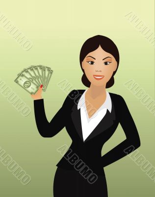 female with dollar