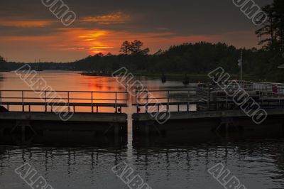 sunset at the locks