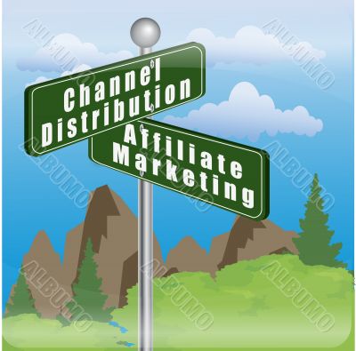 signboard with channel distribution and affiliate marketing