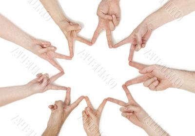hands forming a star