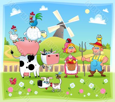 Funny farm family. Funny farm family.