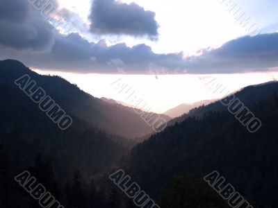 silhouette of mountain range