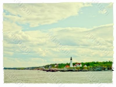 Lighthouse and Cloudy Sky 