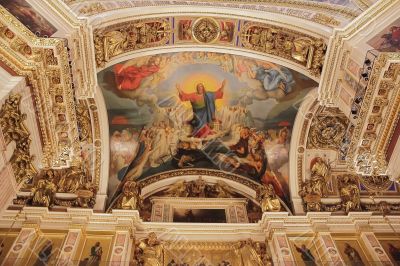 Russian orthodoxy cathedral temple interior