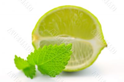 Fresh lime with lemon mint