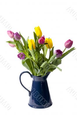 pink and yellow flowers in vase