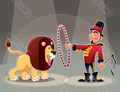 Lion Tamer with lion. Lion Tamer with lion.