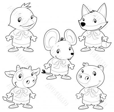 Cute animal family. Cute animal family.