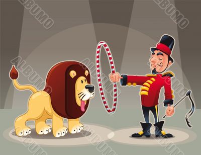 Lion Tamer with lion. Lion Tamer with lion.