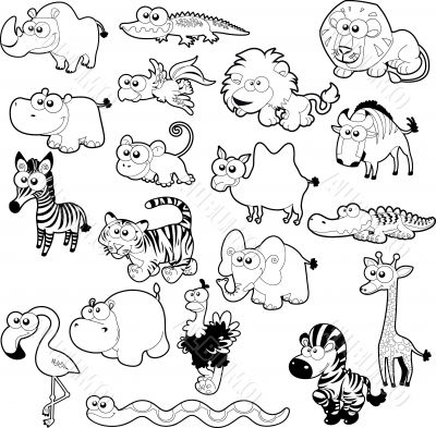 Savannah animal family. Savannah animal family.