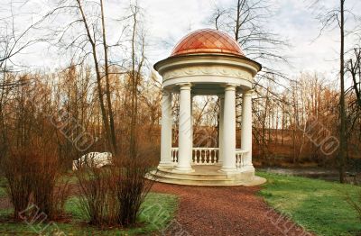 Gazebo in the autumn park 