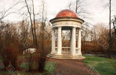 Gazebo in the autumn park 