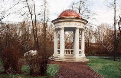 Gazebo in the autumn park 