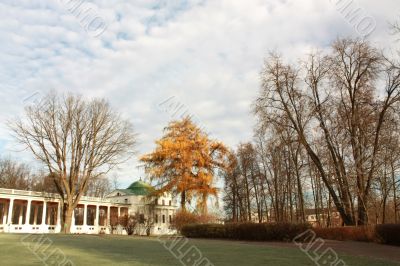 Autumn in the old-time estate near Moscow