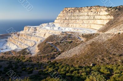 Chalk quarry on the island of Crete
