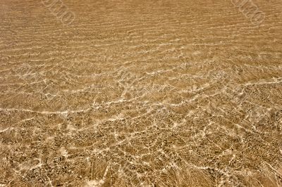 Water above the golden sand