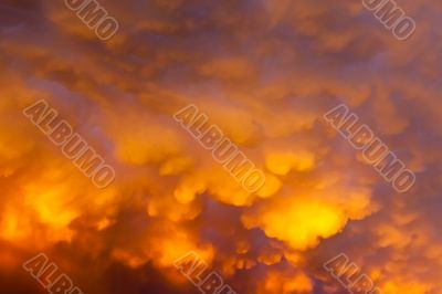 Storm clouds at sunset