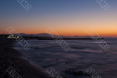 Sunset on the Mediterranean sea