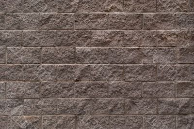 Gray brick wall.