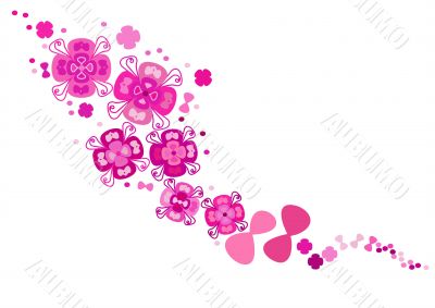 Pink pattern, crimson floral pattern