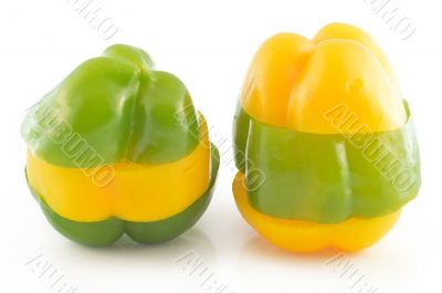 Bulgarian peppers on a white background