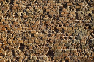 Detail of the wall of ruined mill