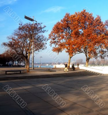 Rhine shore promenade Mainz