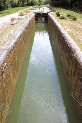 a dam on a river