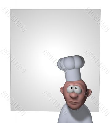 funny cook and blank board