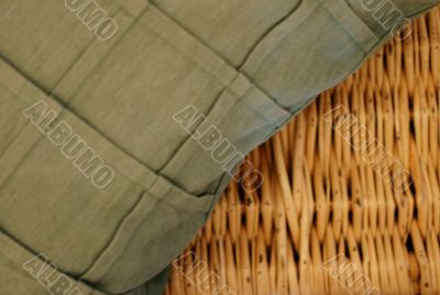 Cushions and basket Cushions and basket