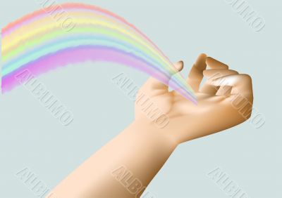 rainbow in the hand