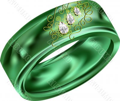 malachite ring