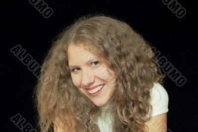 Young woman with long brown nature hair