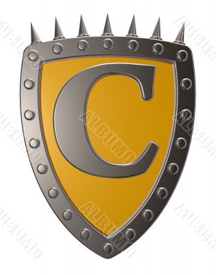 shield with letter c