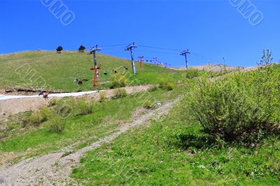 Funicular in Caucasus mountains