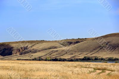 Summer landscape with mountains and ravine