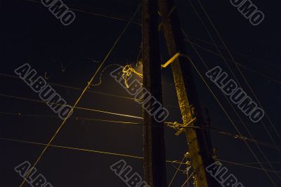 Night Landscape 1. Street lamps and a butterfly.