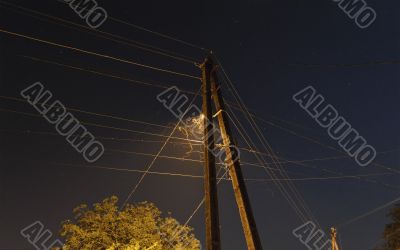 Night Landscape 2. Street lamps and a butterfly