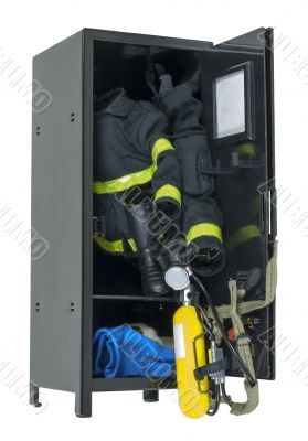 Fireman Gear in a Locker