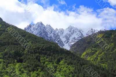 Caucasus mountains Dombai