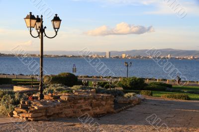 Embankment of the Black Sea on the island of Nessebar, Bulgaria Embankment of the Black Sea on the island of Nessebar, Bulgaria
