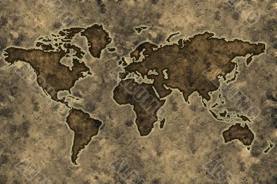 Parchment world map