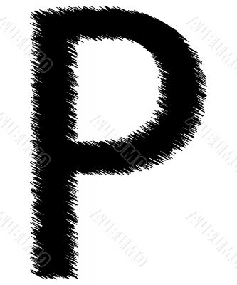 Scribble alphabet letter - P