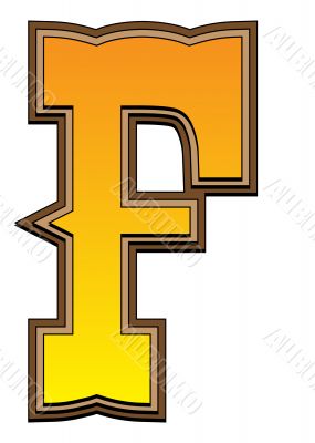 Western alphabet letter - F Western alphabet letter - F