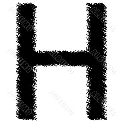 Scribble alphabet letter - H